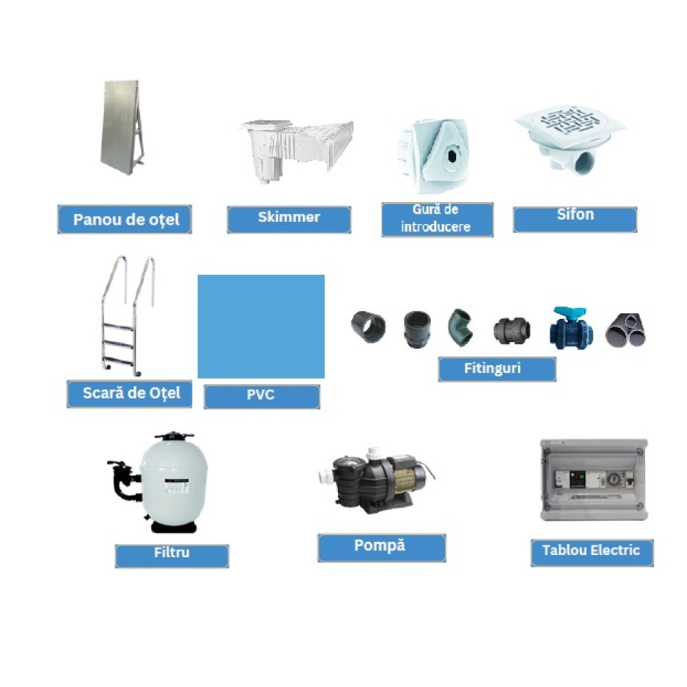 Kit piscina, 10m x 5m, h =1,50m