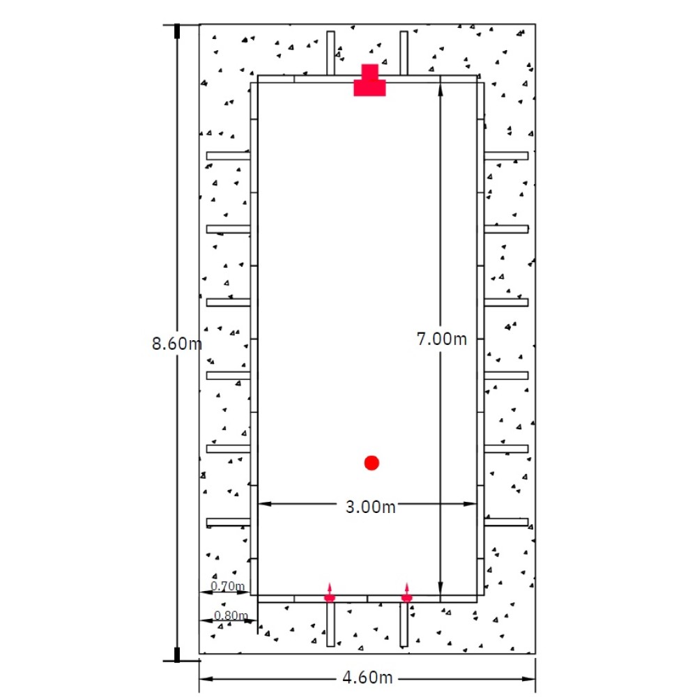 Kit piscina, 7m x 3m, h =1,50m