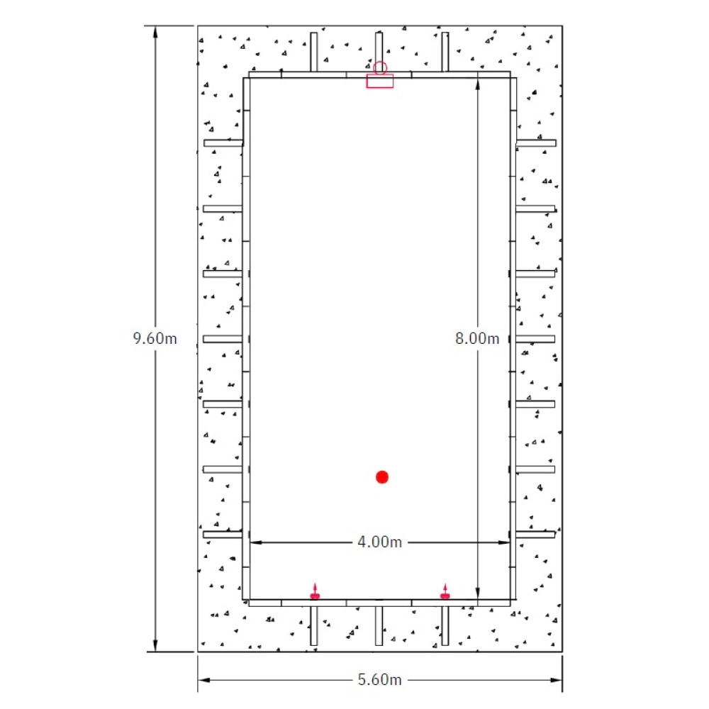 Kit piscina, 8m x 4m, h =1,50m