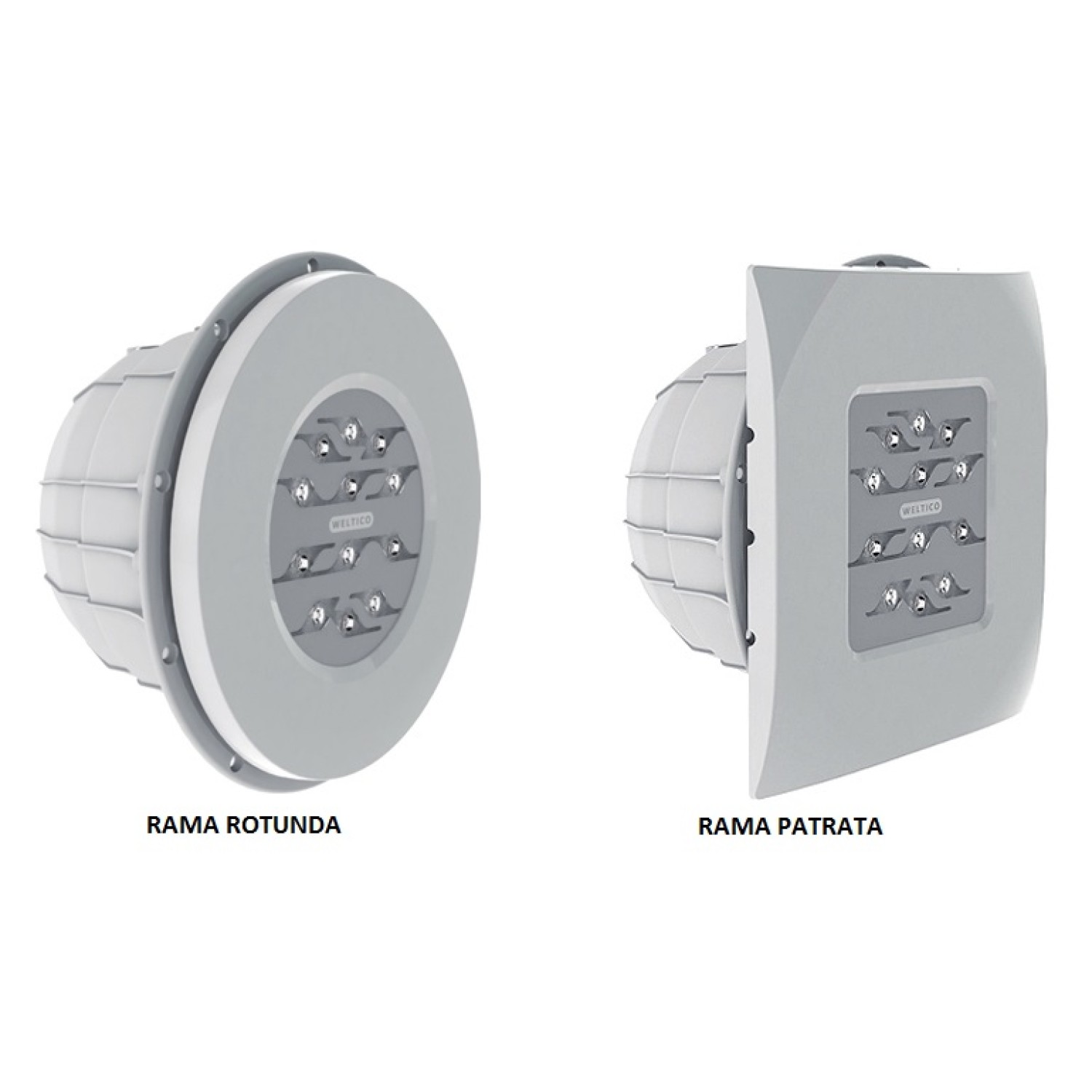 PROIECTOR WELTICO CU LED ALB DIMABIL PENTRU PERETE BETON/PANOU OTEL - FINISAJ LINER/PVC ARMAT